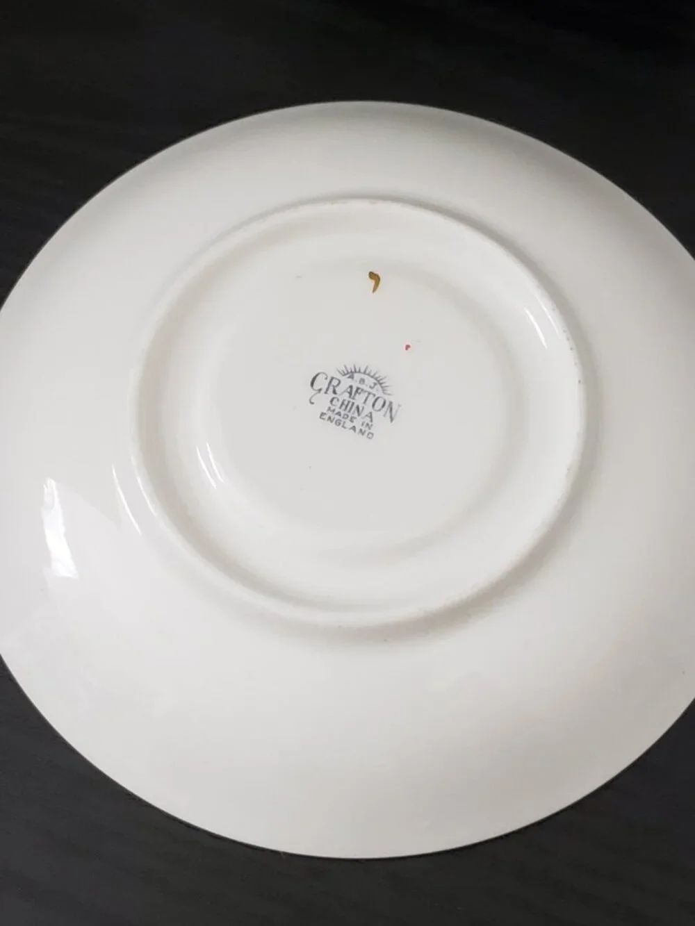 China England Yellow & Grey Floral Saucer Grafton